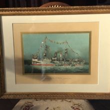 Lithografien Darstellungen von Kriegsschiffen 3